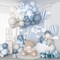 Dusty Blue Balloons Garland Arch Kit, Haze Blue Sand White Balloon Arch Kit, Pastel Blue Beige Balloon for Baby Shower Gender Reveal Party Decorations